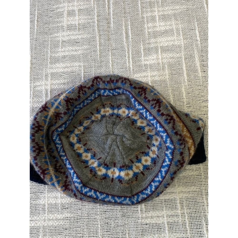 OshKosh B'gosh Fair Isle Beanie Nordic Knit Hat Winter Blue Gray Cozy - Picture 3 of 10